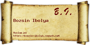 Bozsin Ibolya névjegykártya