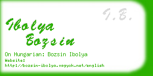 ibolya bozsin business card